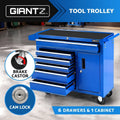 Giantz 6 Drawer Tool Chest Trolley Cabinet Cart Toolbox Storage Organiser Wheels