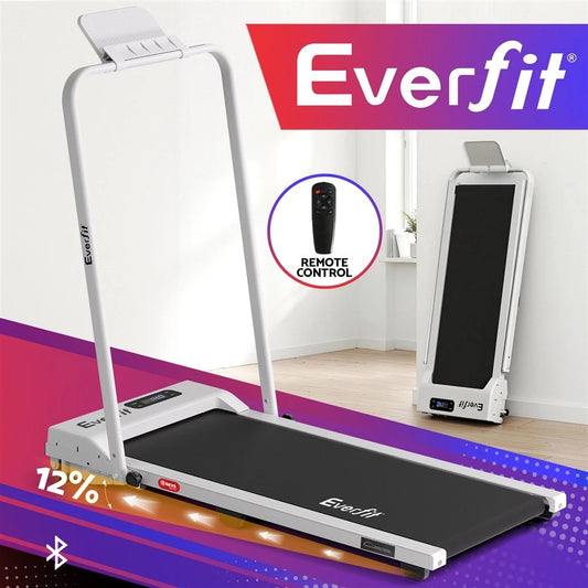 Everfit 3 in 1 Walking Pad Treadmill 12% Incline Under Desk Foldable 38cm White