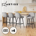 Artiss 4x Bar Stools Upholstered Stool Counter Seat Kitchen Dining Chairs