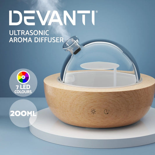Devanti Aroma Diffuser Aromatherapy Humidifier Purifier Essential Oil LED Glass