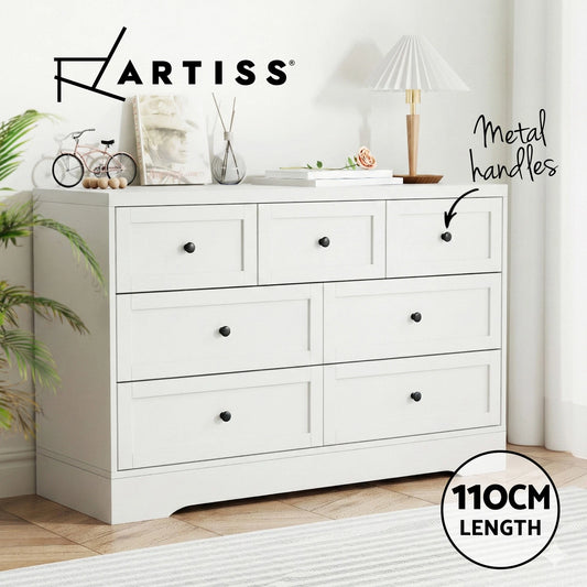 Artiss 7 Chest of Drawers Dresser Table White