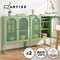 Artiss 2x Buffet Sideboard Cabinet ELMA Cupboard Storage Mesh Doors Metal Green