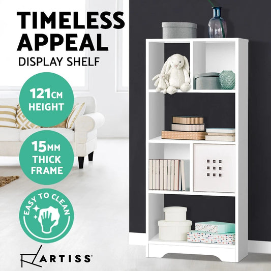 Artiss Bookshelf 6 Tiers Display Book Cube Shelves Storage Bookcase White ANA