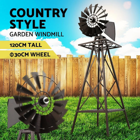 Gardeon Garden Windmill 120cm Metal Ornaments Outdoor Decor Ornamental Wind Mil