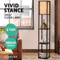 Artiss Floor Lamp 3 Tier Shelf Storage LED Light Stand Home Room Vintage Black
