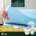 Giselle Bedding 12cm Memory Foam Mattress Topper Ventilated Gel Bamboo QUEEN
