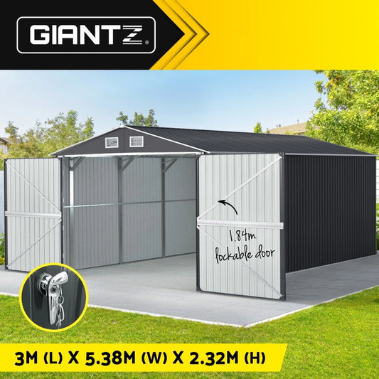Giantz Garden Shed Sheds Outdoor Storage 3x5.38M Tool Workshop House Shelter
