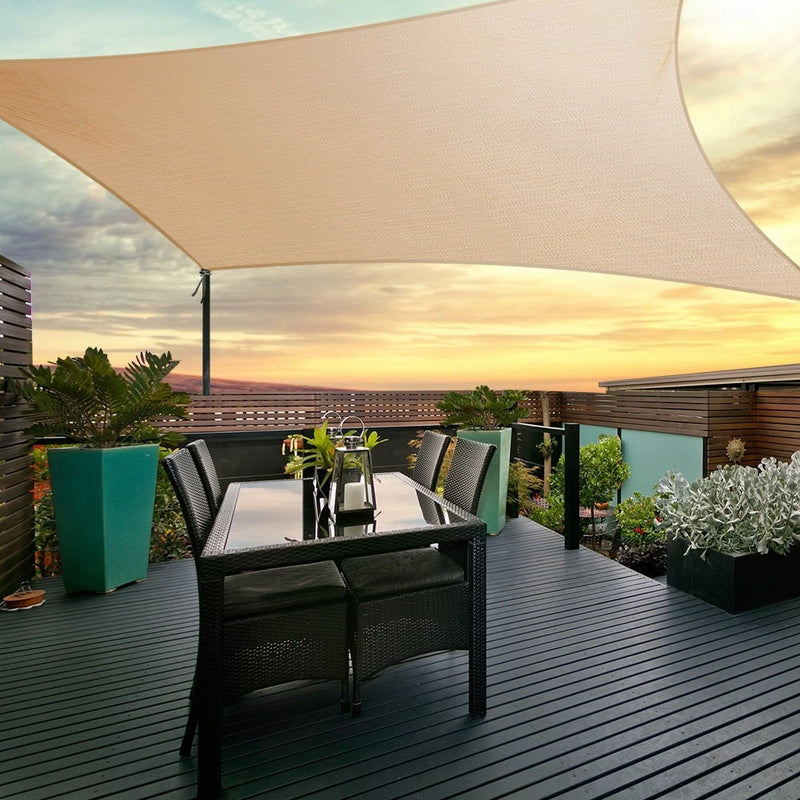 Instahut Sun Shade Sail Cloth Shadecloth Outdoor Canopy Rectangle 280gsm 6x8m