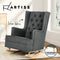 Artiss Rocking Armchair Feeding Chair Fabric Armchairs Lounge Recliner Charcoal