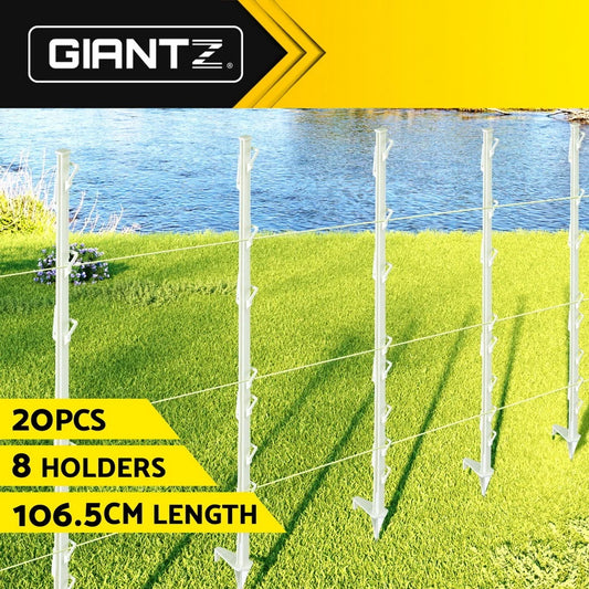 Giantz Electric Fence Posts 20pcs Electric Fence Poly White