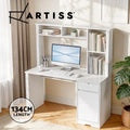 Artiss Computer Desk Office Study Desks Table Drawer Bookshelf Cabinet 134CM