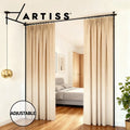 Artiss Room Divider Curtain Rod No Drilling Room Separator Extendable Black