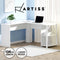 Artiss Computer Desk Shelf Cabinet L-Shape Home Office Study Table White 136CM