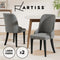 Artiss 2x Dining Chairs Kitchen Chair Retro Vintage Linen Fabric Steel Legs Grey