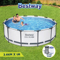 Bestway Swimming Pool Above Ground Pools Steel Frame Round Filter Pump 366x100cm