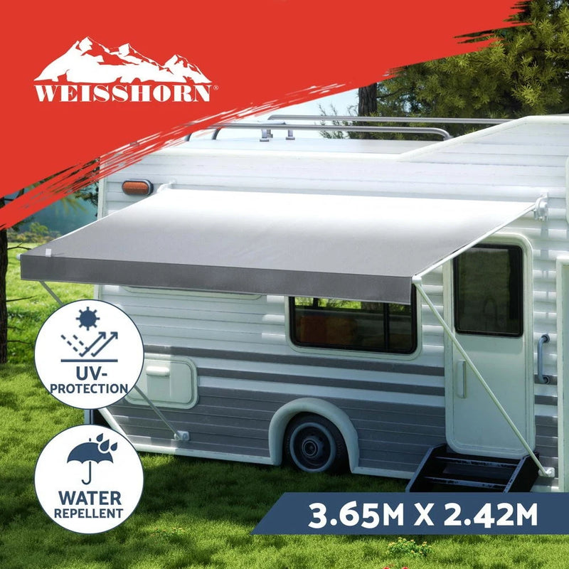 Weisshorn 13ft Caravan Awning RV Replacement Fabric Roll Out Shading 3.65x2.42M