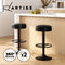 Artiss 2x Bar Stools Kitchen Dining Chairs Leather Padded Stool Gas Lift Black