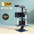i.Pet Cat Tree Tower Scratching Post Scratcher 134cm Wood Condo House Bed Grey