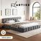 Artiss QUEEN Size Bed Frame Plush Soft Headboard Velvet Platform Base Grey