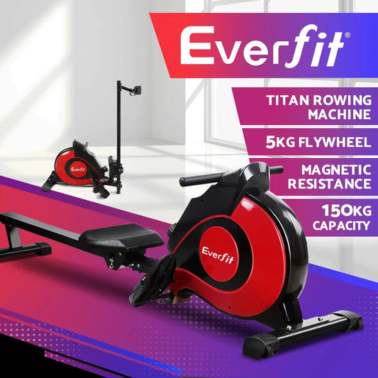 Everfit Magnetic Rowing Machine Rower Exercise Resistance Cardio Fitness Gym