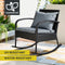 Gardeon Rocking Chair Wicker Outdoor Furniture Garden Patio Lounge Setting Black