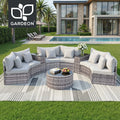 Gardeon 6 Seater Outdoor Sofa Set Table Chair Garden Rattan Patio Furniture 9PCS