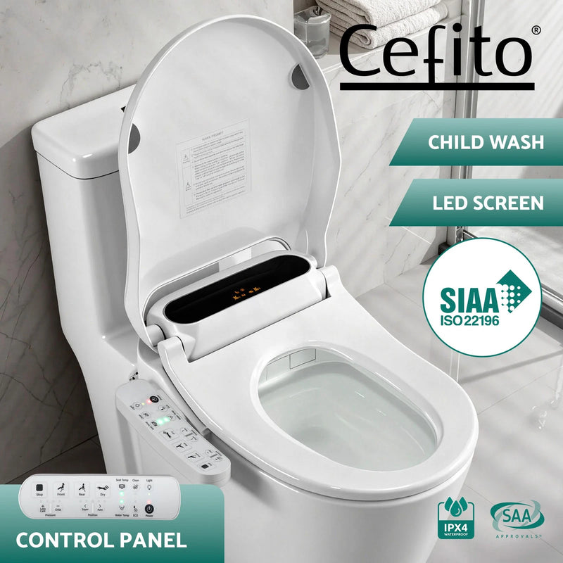 Cefito Smart Electric Bidet Toilet Seat LED Display Heated Dryer WaterMark