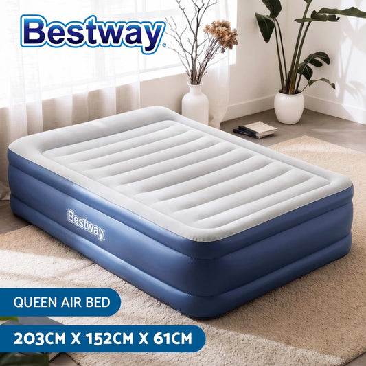 Bestway QUEEN Air Bed Inflatable Mattress Sleeping Mat Battery Built-in Pump