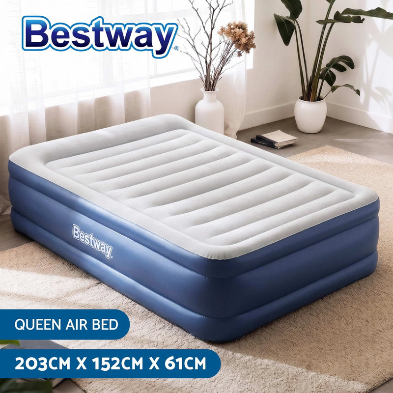 Bestway QUEEN Air Bed Inflatable Mattress Sleeping Mat Battery Built-in Pump