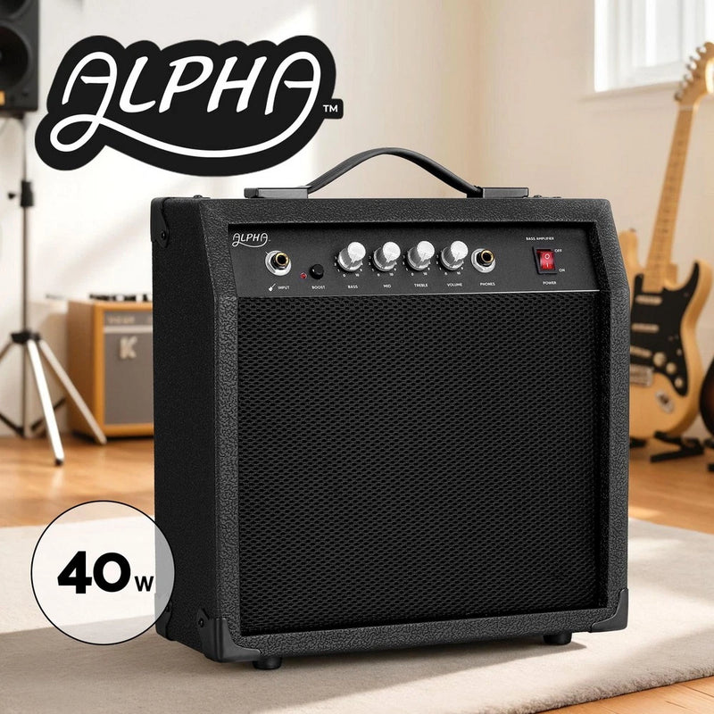 Alpha 40W Bass Guitar Amplifier Portable Practice Amp