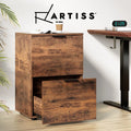 Artiss Filing Cabinet Files Storage Office Shelves File Organiser Brown 2 Drawer
