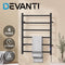 Devanti Heated Towel Rail 6 Round Bars with Timer Electric Heater Warmer Rack