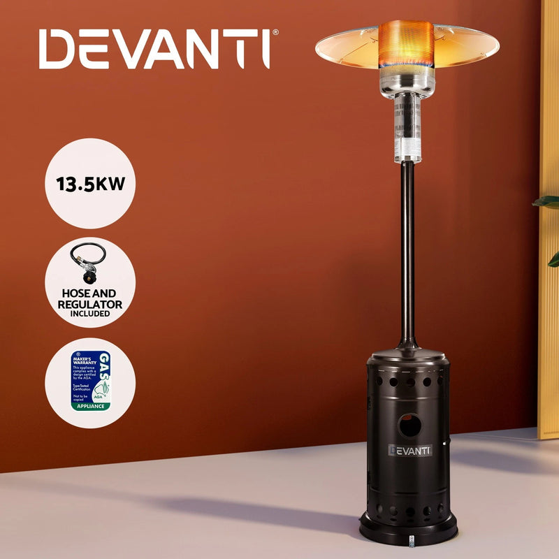 Devanti Outdoor Gas Patio Heater Propane Butane LPG Stainless Steel Standing