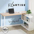 Artiss Computer Desk Bookshelf Swivelling Shelf Study Table Home Office 140CM