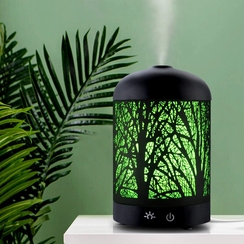 Devanti Ultrasonic Aroma Diffuser Aromatherapy LED Lights Iron Humidifier Forest