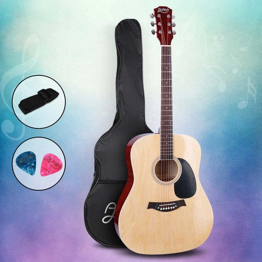 Alpha 41” Inch Acoustic Guitar Classical Wooden Folk Full-Size Steel String