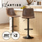 Artiss 2x Bar Stools Gas Lift Stool Kitchn Swivel Chairs Vintage Brown