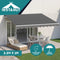 Instahut Retractable Folding Arm Awning Manual Sunshade 3.5M X 3M Grey