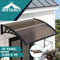 Instahut Window Door Awning 0.8mx1m Brown Hollow PC Panel Plastic Frame