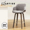Artiss Bar Stools Kithen Dining Chairs Swivel Velvet Stool Wooden Grey