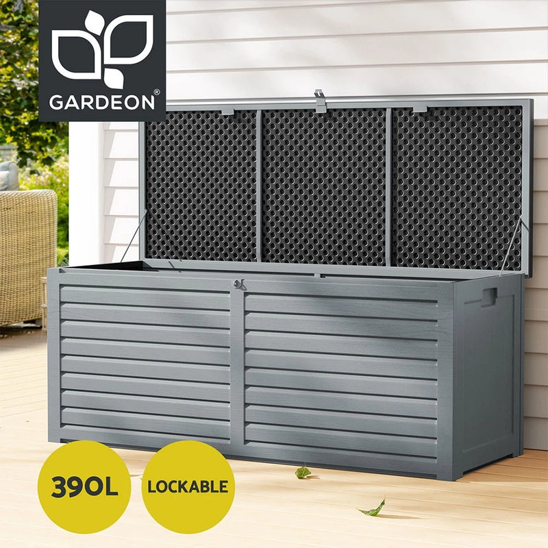 Gardeon Outdoor Storage Box Bench Seat Indoor Garden Toy Tool Sheds Chest 390L