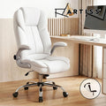Artiss Executive Office Chair PU Leather Flip-up Arms Recline Gaming Chair White