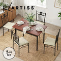 Artiss Dining Table and Chairs Set of 5 Compact Kitchen Furniture Upholstered