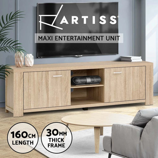 Artiss TV Cabinet Entertainment Unit Stand Storage Shelf 160cm Pine Maxi