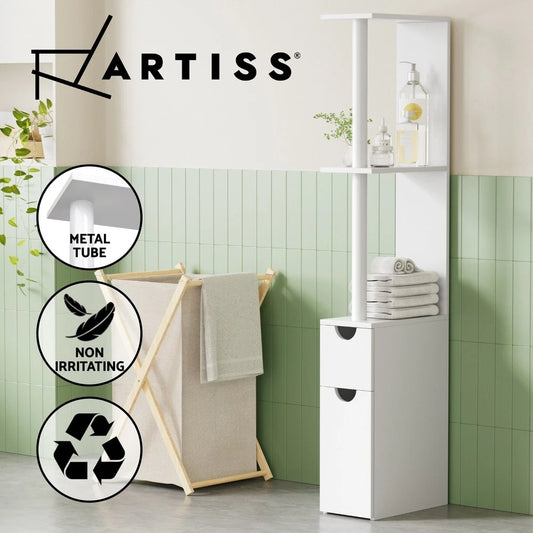 Artiss Bathroom Cabinet Storage Shelf Toilet Cupboard Laundry 118cm White