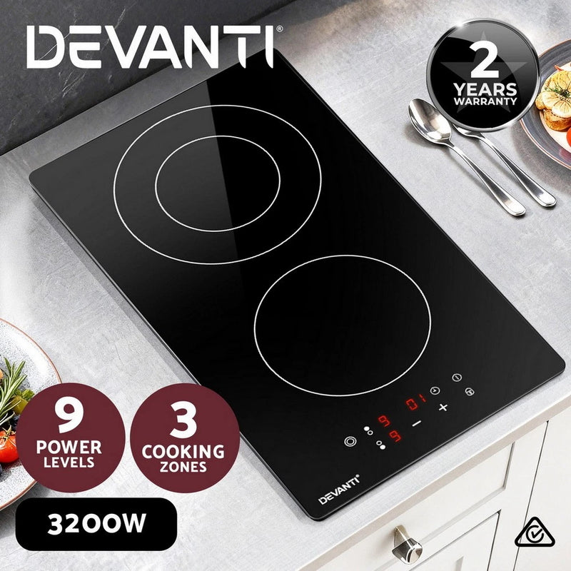 Devanti Ceramic Cooktop 30cm Electric Kitchen Cooker Cook Top Hob Touch Contro