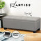 Artiss Storage Ottoman Blanket Box Bench 97cm Button Linen Chest Couch Grey