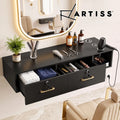 Artiss Wall Mounted Salon Station Cabinet Hair Styling Station Black