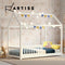 Artiss Bed Frame SINGLE Size Wooden Base Kids House Mattress Platform White ROCK