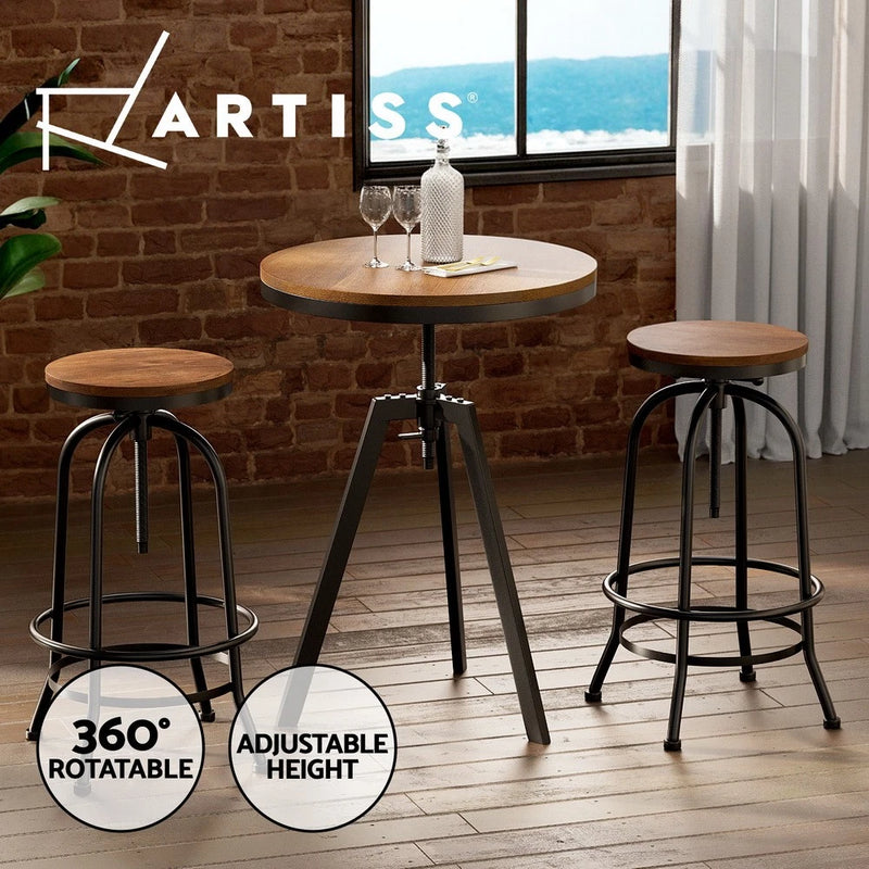 Artiss Bar Table Stools Set Dining Desk Industrial Kitchen Chairs Cafe Pub
